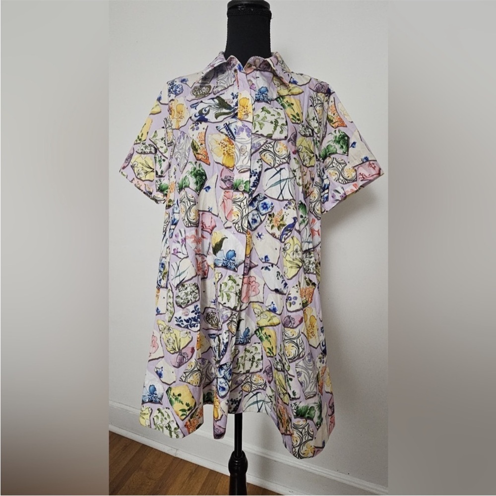 NWT! Anthropologie The Pollie Short-Sleeve Swing Tunic Mini Dress - Size XS 🤎 - Picture 7 of 9